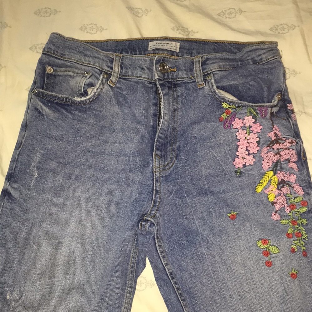 Zara Floral Jeans